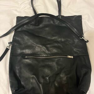 COS Black Leather Tote Bag